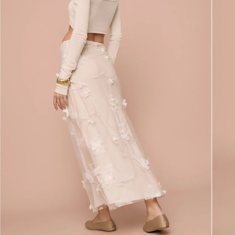 Reformation Cream Floral Maxi Skirt - Picture 2 of 4